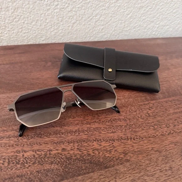 NWT! Titanium Sunglasses Silver Gray with Black Case - Picture 4 of 12